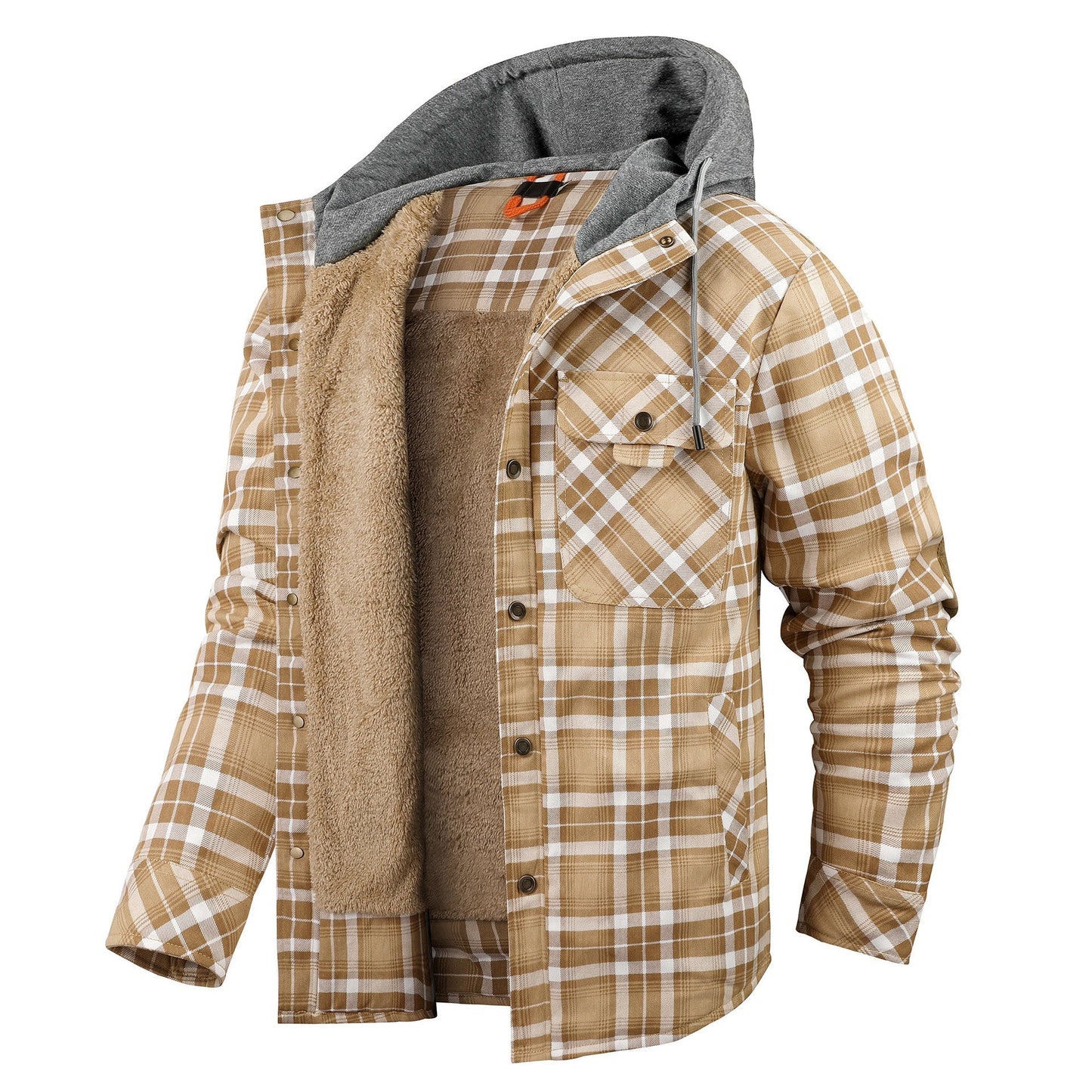 Veste à capuche vintage en coton polaire épais pour homme