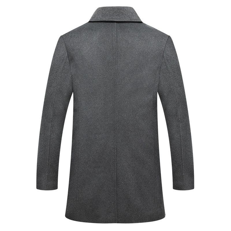 Caban classique croisé en laine mélangée pour homme