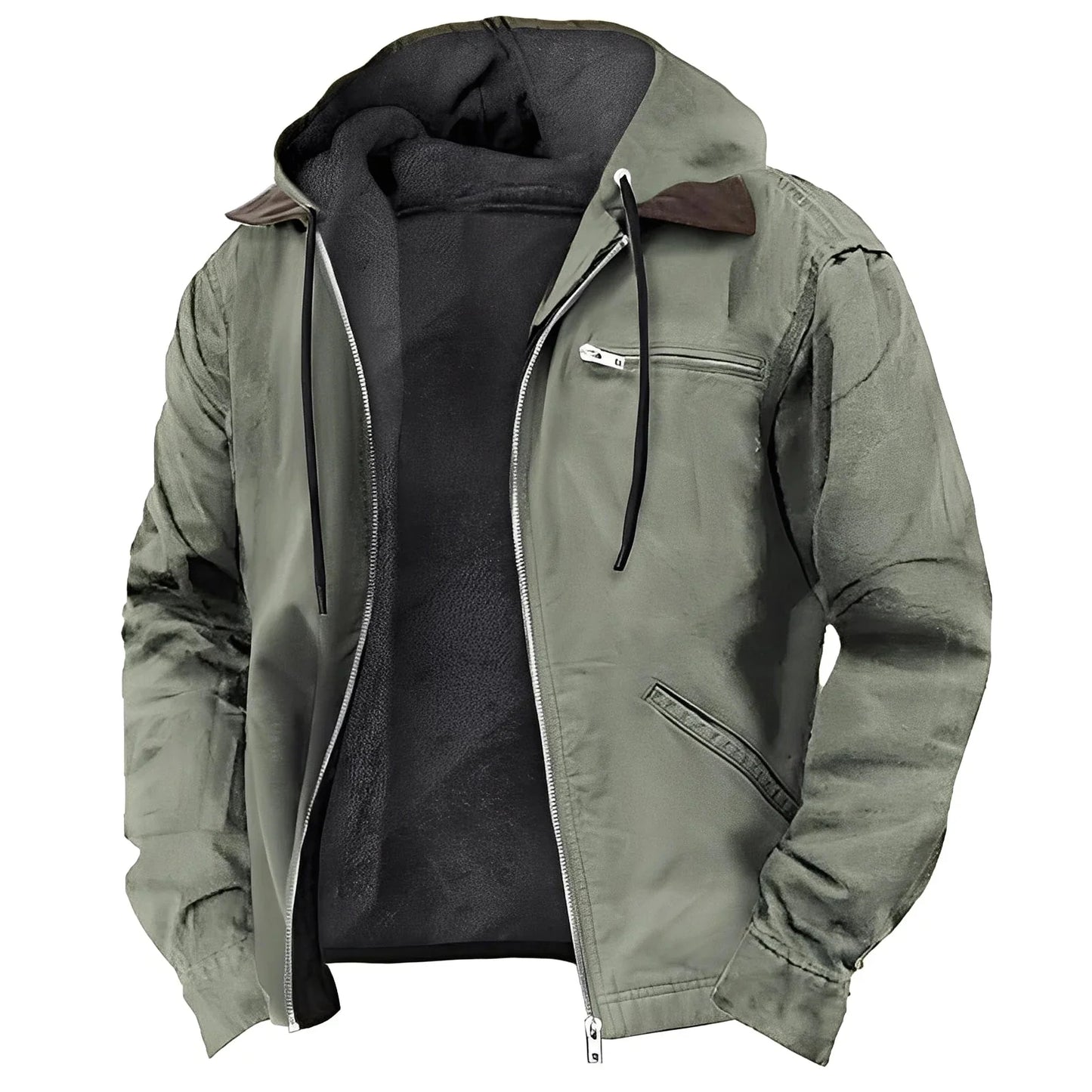 Veste à capuche doublée en polaire de qualité supérieure pour homme