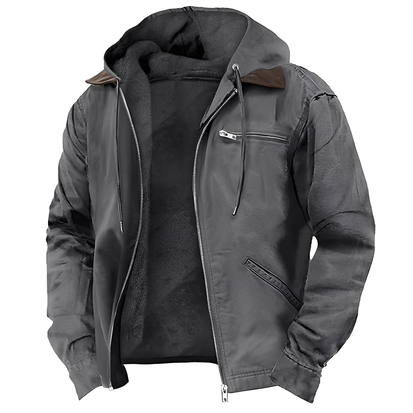 Veste à capuche doublée en polaire de qualité supérieure pour homme