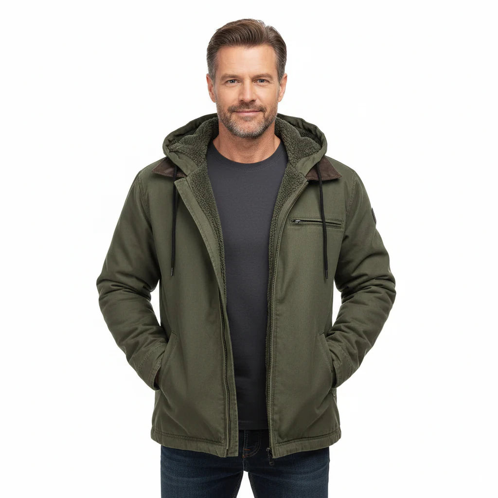 Veste à capuche doublée en polaire de qualité supérieure pour homme