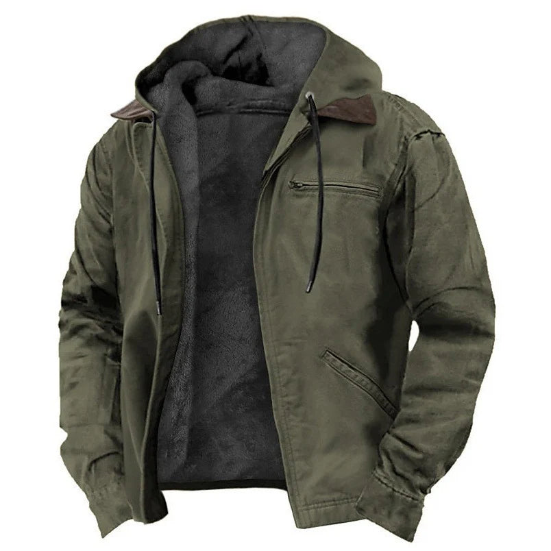 Veste à capuche doublée en polaire de qualité supérieure pour homme