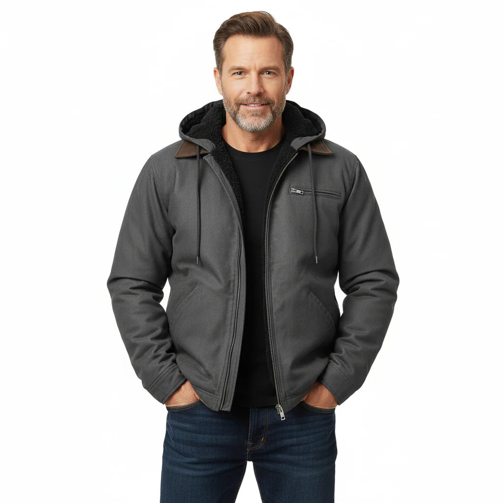 Veste à capuche doublée en polaire de qualité supérieure pour homme