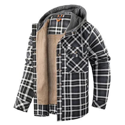 Veste à capuche vintage en coton polaire épais pour homme