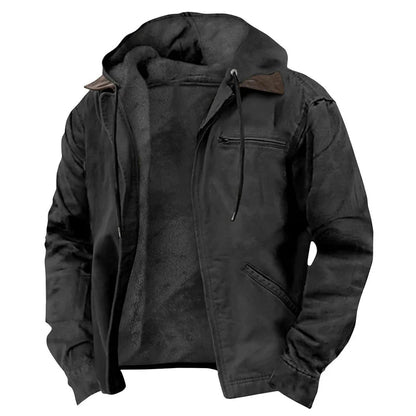 Veste à capuche doublée en polaire de qualité supérieure pour homme