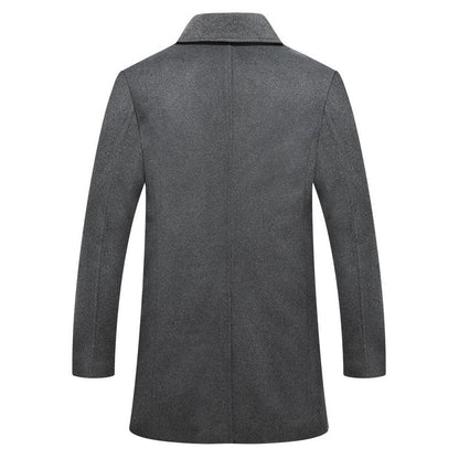 Caban classique croisé en laine mélangée pour homme