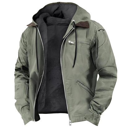 Veste à capuche doublée en polaire de qualité supérieure pour homme