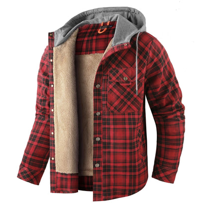 Veste à capuche vintage en coton polaire épais pour homme