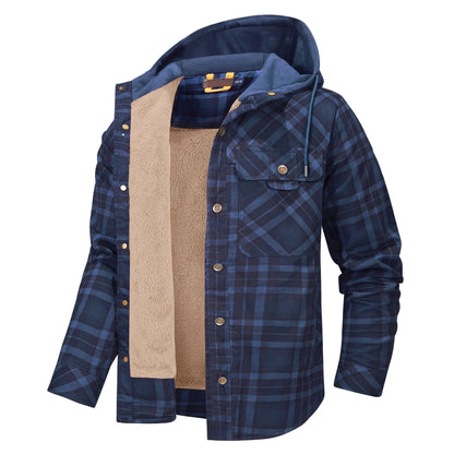 Veste à capuche vintage en coton polaire épais pour homme