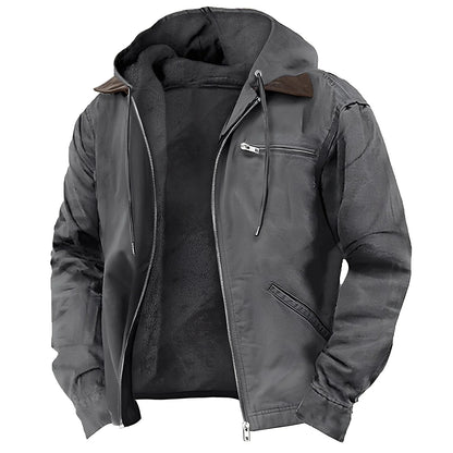 Veste à capuche doublée en polaire de qualité supérieure pour homme