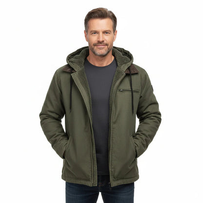 Veste à capuche doublée en polaire de qualité supérieure pour homme