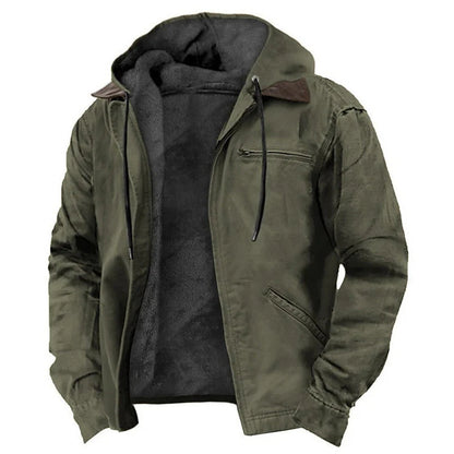 Veste à capuche doublée en polaire de qualité supérieure pour homme
